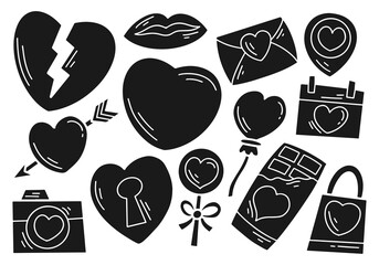 Set of Romantic Love Solid 