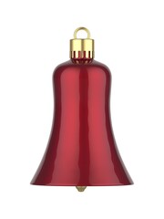 Blank Christmas bell Ornament template, 3d render illustration.