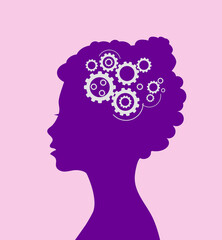 The human brain, a gear. Vector icon, icon, banner, design.

