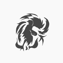 Japanese mythology bird and man combined logo