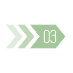 Number Info-graphic Bullet point 3, Arrow Shape number, Arrow Infographic Number.