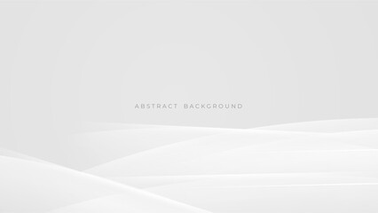 Fototapeta premium Abstract light gray and white line curve smooth modern wave texture with space background vector illustration