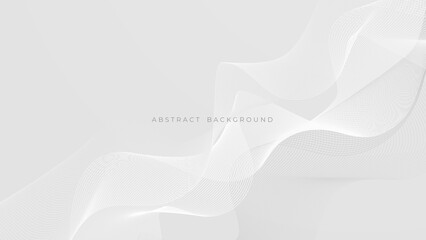Abstract light gray and white line curve smooth modern wave texture with space background vector illustration