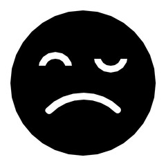 Sad Smiley Flat Vector Icon