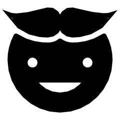 Laughing Emoticon Flat Vector Icon