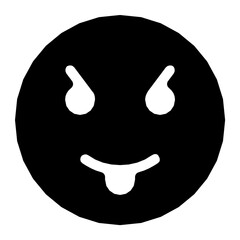 Cheeky Smiley Flat Vector Icon