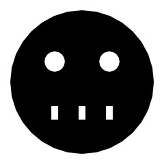 Speechless Emoticon Flat Vector Icon