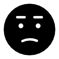 Sad Smiley Flat Vector Icon