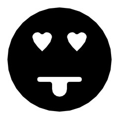 Smiley In Love Flat Vector Icon
