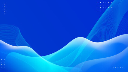 Abstract blue background with wave curve line and digital technology concept