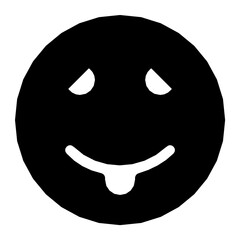 Flirty Smiley Flat Vector Icon