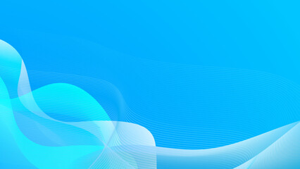 Abstract blue background with wave curve line and digital technology concept