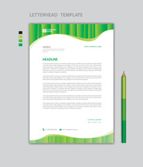 Letterhead template vector, minimalist style, printing design, business advertisement layout, Green concept background, simple letterhead template mock up, company letterhead design