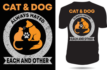 Fototapeta premium Cat Lover T-shirt, cat t shirt design vector. Typography, quote, cat t shirt design. Cat t shirt design for cat lover. design - 24