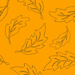 Seamless pattern of autumn leaves.