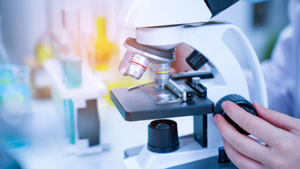 Scientist or researchers working in science laboratory, medical technology research work, science...