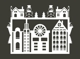 Fototapeta premium Laser Cut Christmas Wall Sticker Sign