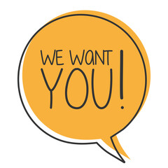 We want you on speech bubble.