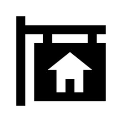 Real Estate Sign Flat Vector Icon