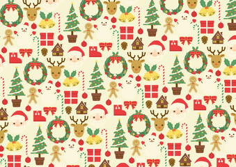 CHRISTMAS icon background digitally drawn illustration