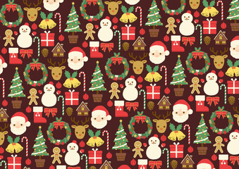 CHRISTMAS icon background digitally drawn illustration