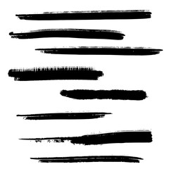 Black set paint, ink brush. Vector brushstroke for backgrounds and other designs.