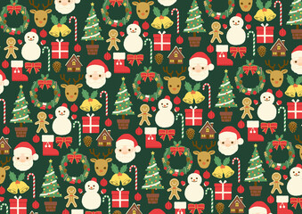 CHRISTMAS icon background digitally drawn illustration