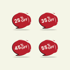 Sale of discount offer price labels design vector