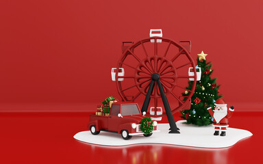 3d illustration of merry christmas 