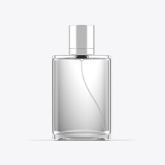 Clear Glass Perfume Bottle Mockup. 3D render