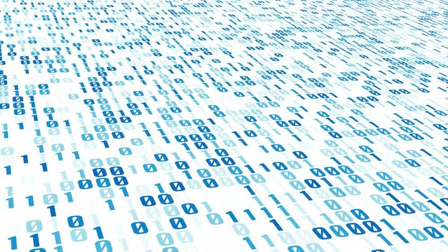 Artificial intelligence research cyber space, binary code on white background