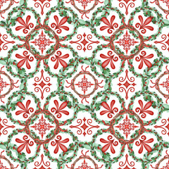 christmas tile seamless pattern