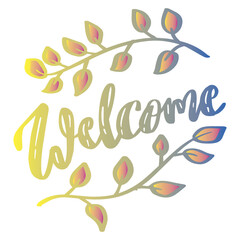 Welcome word hand lettering design