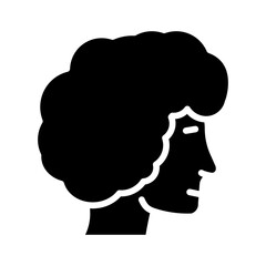 afro hairstyle male glyph icon vector. afro hairstyle male sign. isolated symbol illustration