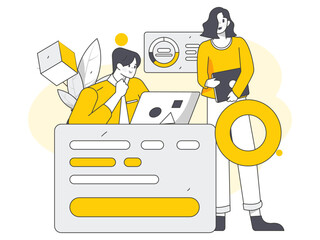 Campus recruitment character flat vector concept operation illustration	