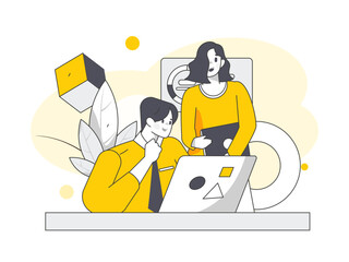 Campus recruitment character flat vector concept operation illustration	