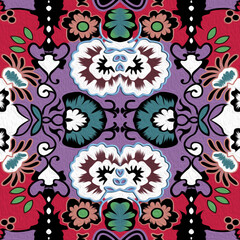 Seamless flowers pattern, floral design, textile print.