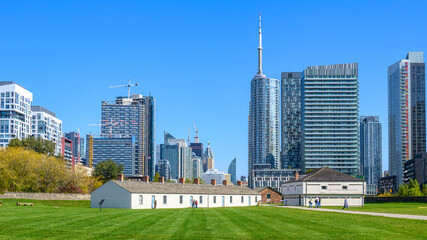 Toronto skyline and cityscape seen from Fort York, Canada