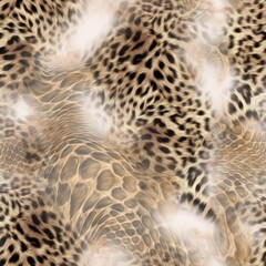 Seamless abstract mixed animal print, leopard, zebra and snake texture.