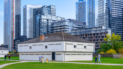 The colonial architecture of the Fort York garrison in Toronto, Canada