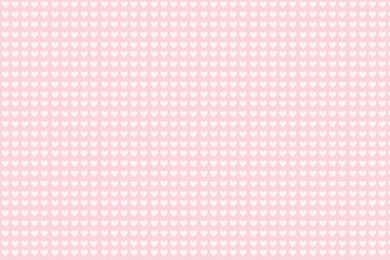Simple and cute heart pattern or love concept with white hearts on pink background