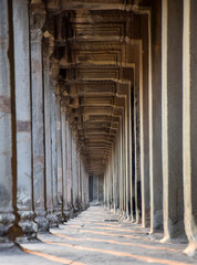 Perspective columms in The Angkor Wat Temple. Siem Reap, Cambodia.