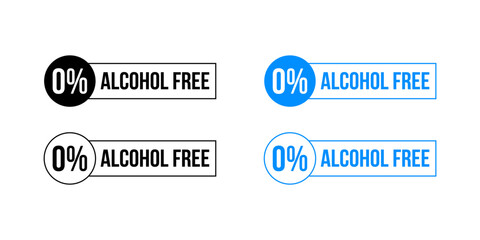Alcohol free icon. No alcohol logo. Zero percent alcohol symbol. Vector illustration eps10