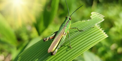 grasshopper on the grass