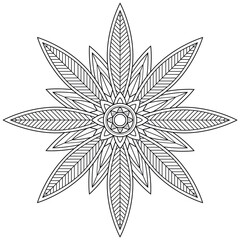 Mandala.Coloring book antistress for children and adults. Illustration isolated on white background.Zen-tangle style. 