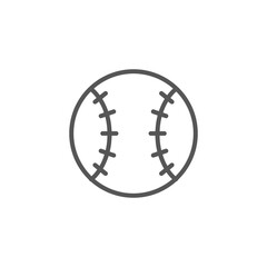 baseball ball vector icon, Baseball flat icon for sports apps and websites. Black softball icon isolated on white background.