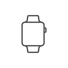 Smart watch simple black line web icon vector illustration. Editable stroke.