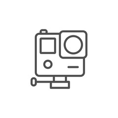 action camera icon or logo isolated sign symbol vector illustration. Photo video action camera, vector line icon