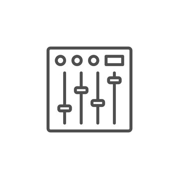 audio mixer icon, simple, gray, line art clip art preview