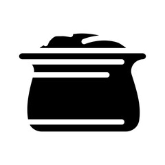 sour cream milk product glyph icon vector. sour cream milk product sign. isolated symbol illustration